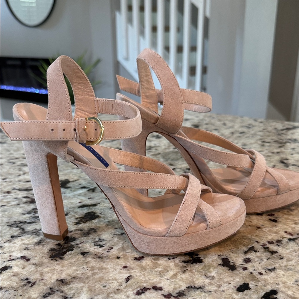 Stuart Weitzman Nude Strappy Heels
